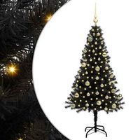 arbol de navidad con 150 led con soporte negro 150 cm pvc