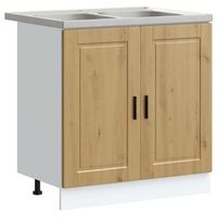 mueble bajo para fregadero porto 2 uds roble artisan vidaxl