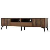 mueble tv de 180 cm color nogal para televisor de hasta 75 pulgadas