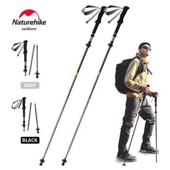 Bastones de escalada Naturehike, bastones de Trekking plegables ultraligeros para exteriores, bastón de senderismo, palo de bloqueo rápido plegable, postes de fibra de carbono