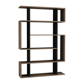 Estantería librería - h161 cm - roble y gris