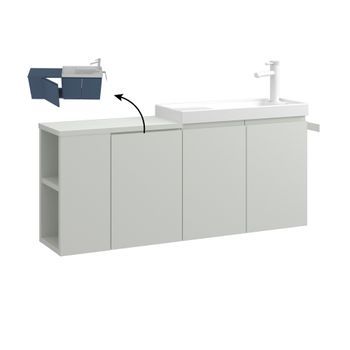 Mueble Para Lavabo  - 110 X 22 X 45 Cm - Mate Cashmere