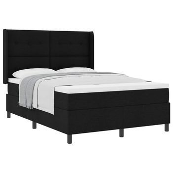 Cama Tipo Box Spring Con Cojín Manual Negro 200 X 160 Cm Tela Vidaxl