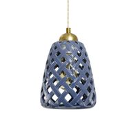 lampara de techo de ceramica y metal azul
