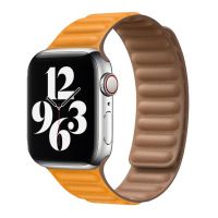promate maglet-40 correa de cuero natural con hebilla magnetica ocre para apple watch 3840mm