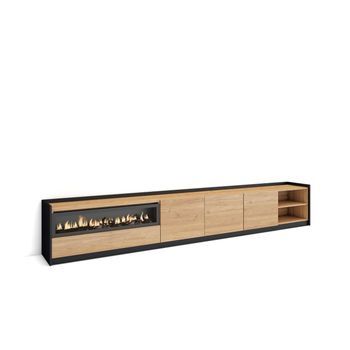 Mueble Tv Faraján-02 Con Chimenea Eléctrica Y Almacenaje