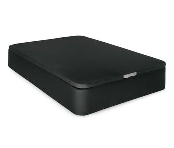 Pack de canapé polipiel negro + colchón viscoelástico