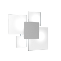 lampara de techo rectangular toplight upgrade de 4 luces con casquillo gx53 estructura gris y blanca diseno moderno 46x42x15cm