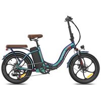 bicicleta electrica urbana plegable fafrees f20 pro 36v 250w 25ah verde azulado nebula