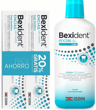 Bexident Pack Ahorrro Uso Diario Colutorio Encías 3x500 ml + Pasta 2x125 ml