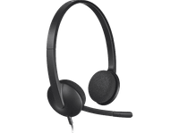 auriculares - logitech headset h340 diadema ajustable con cable supresion de ruido conexion usb 20 microfono sonido estereo digital negro