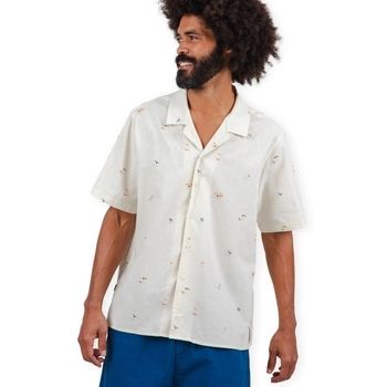 Brava Fabrics Camisa manga corta Beach Please Aloha Shirt - Ecru para hombre