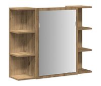 vidaxl armario con espejo bano madera roble artisan 80x205x64 cm