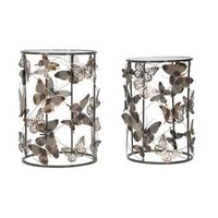 juego de 2 mesas de metal multicolor o cm 413x55-35x503