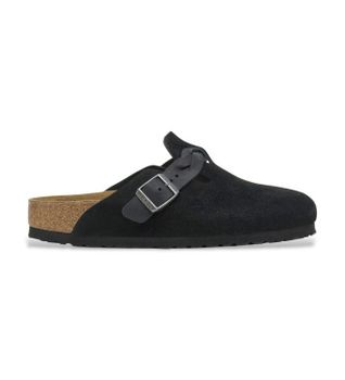 Birkenstock para mujer. 1030497 Zuecos de Piel Boston Braided (Ajuste Estrecho) negro (42), Plano, Ninguno, Casual
