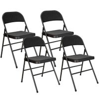 homcom lote de 4 sillas plegables sillas de comedor portatiles estructura de acero 45x46x78 cm negro