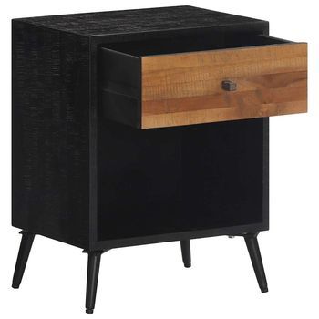 Mesita De Noche | Mesa Auxiliar | Mesilla Madera Maciza De Teca 40x30x50 Cm