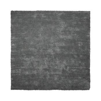 Alfombra De Pelo Largo Gris Oscuro 200 X 200 Cm Moderna Cuadrada Demre