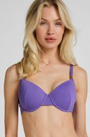 hunkemoller top de bikini lujoso con aros y relleno morado