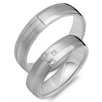 alianzas 14 quilates oro blanco 3 diamantes
