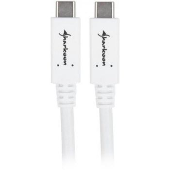 Cable USB C a USB C Sharkoon 0,5 m USB 3.2 Gen 1 Blanco