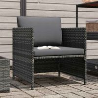 sofa de jardin  sofa de exterior con cojines ratan sintetico gris