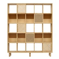 estanteria de madera maciza natural 5 puertas 160 cm barnizado