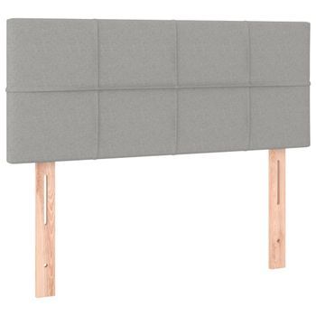 Cabecero Cama Mueble De Dormitorio Con Led De Tela Claro 100 X 5 X 78/88 Cm Gris M02_0000573
