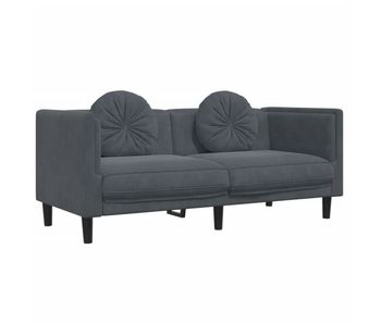 Vidaxl sofá con cojines 2 plazas terciopelo gris oscuro