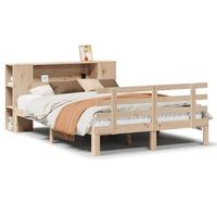 cama con estanteria sin colchon madera maciza de pino 120x200cm vidaxl