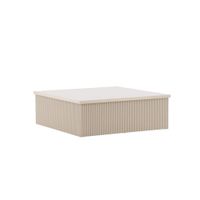 mesa baja cuadrada de madera 90x90cm - beige
