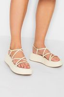 limited collection sandalias blancas de tiras con plataforma
