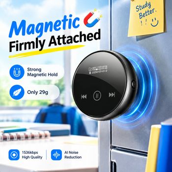 Grabadora con activación por voz, temporizador, grabación programada, 64 GB, grabadora magnética, reducción de ruido, 1536 kbps, 38 horas de grabación, mini grabadora portátil.