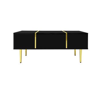 Mesa de centro moderna - 2 cajones - negro