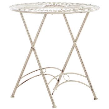 Mesa Outdoor Tegal Metal Crema Antiguo 71x71x71 Cm Clp
