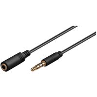 goobay cable extensor jack 35mm 4 pines machohembra 3m negro