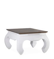 mesa de centro de madera marron y blanca anch 60 cm
