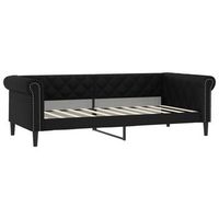 sofa cama cuero sintetico negro 90x190 cm
