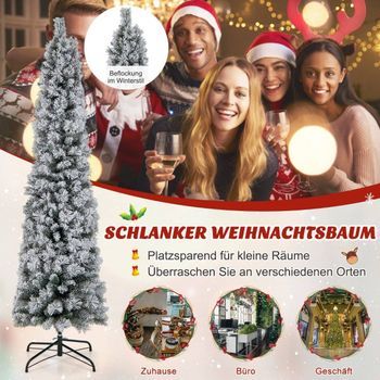 Árbol De Navidad De 180 Cm Árbol De Navidad Cubierto De Nieve Con 150 Luces Blancas Cálidas