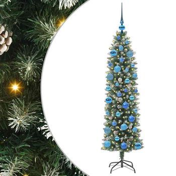 Árbol Navideño Artificial Delgado Con 150 Led Verde Y 150 Cm