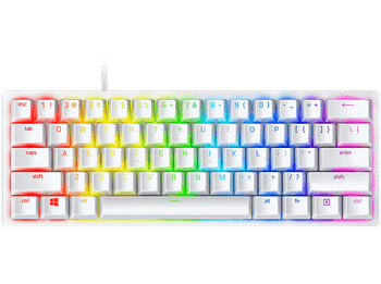 Teclado gaming - Razer Huntsman Mini, USB-C, Retroiluminación, Switches ópticos Razer™, Blanco