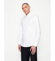 ax armani exchange para hombre 8nzcgbz8anz0130 camisa basica blanco l casual algodon manga larga
