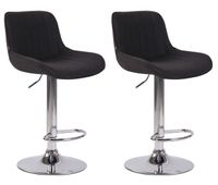 set de 2 taburetes de bar lentini en tela 50x50x86-108 cm