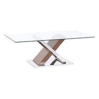 mesa centro acero mdf 120x60x42 simil madera