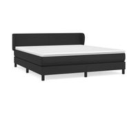 cama box spring con colchon cuero sintetico negro 160x200 cm diseno plano
