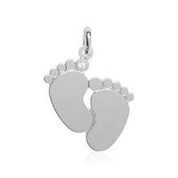 colgante pies de bebe grabado de plata 925