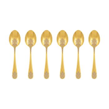 Cucharas de té doradas brillantes arabescos - lote de 6