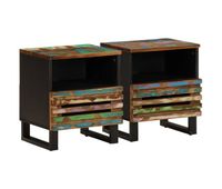 vidaxl mesitas de noche 2 uds de madera maciza reciclada 40x34x46 cm