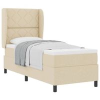 cama tipo box spring con cojin crema 80 x 200 cm tela vidaxl