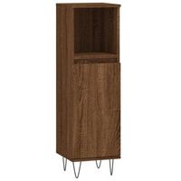 armario de bano  mueble bano madera contrachapada marron roble 30x30x100 cm